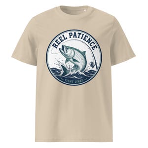 Reel Patience Fishing Shirt | Tarpon Tight Lines Tee | Organic Cotton Fisherman Gift