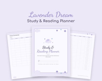 Lavender Dream Student Planner Printable, Study Planner, Assignment Tracker, Class Schedule, Reading Log, Book Review, Homework Planner