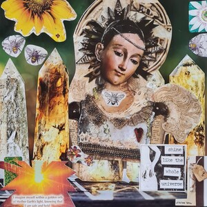 Collage artístico espiritual «Orbe Dorado»