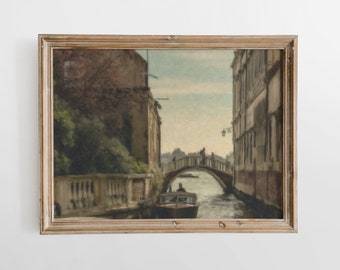 イタリアの街の絵画、印刷可能、イタリアの風景画、ヴェネツィアの絵画