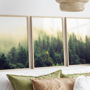 Wald Wanddeko, Landschaftsfotografie Wandbilder Set, Wald Poster, druckbare Wandkunst, Natur Wandbilder Modern, Minimalistisch, Wald Deko