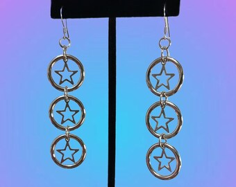 Silver Super Star Earrings