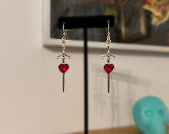 Heart Sword Earrings
