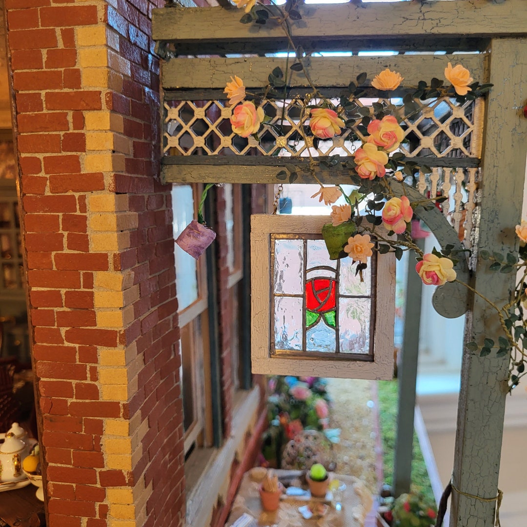 Miniature Stained Glass Window Light Red Rose - Etsy