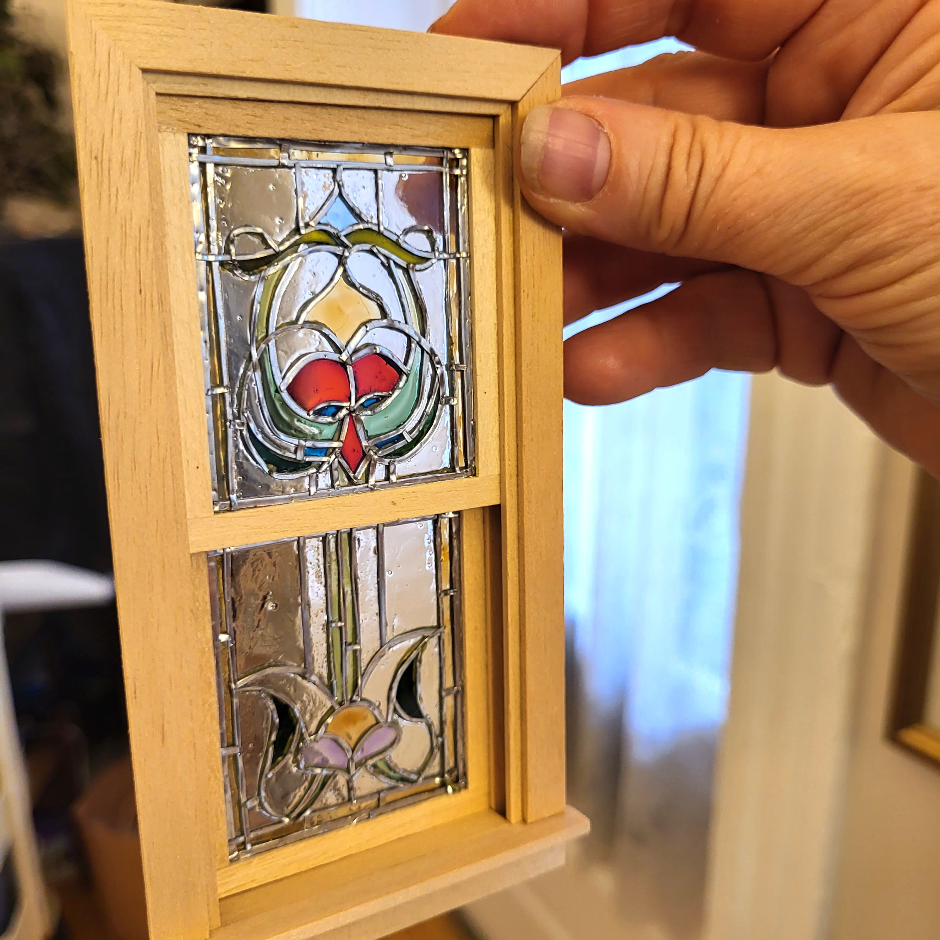 Miniature Stained Glass Double Hung Working Window 112 Etsy