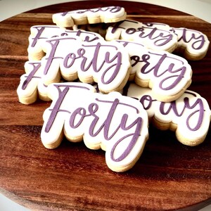 Forty (40) Number Birthday Cookie Cutter and Fondant Debosser