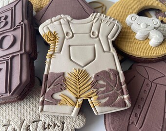 Jungle Theme Border Palm Leaves Ferns Pattern Cookie Cutter and Fondant Debosser