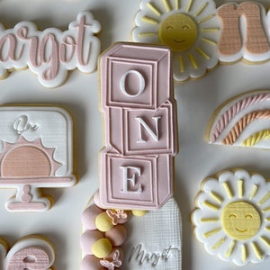 Baby Blocks One First Birthday Cookie Cutter and Fondant Debosser