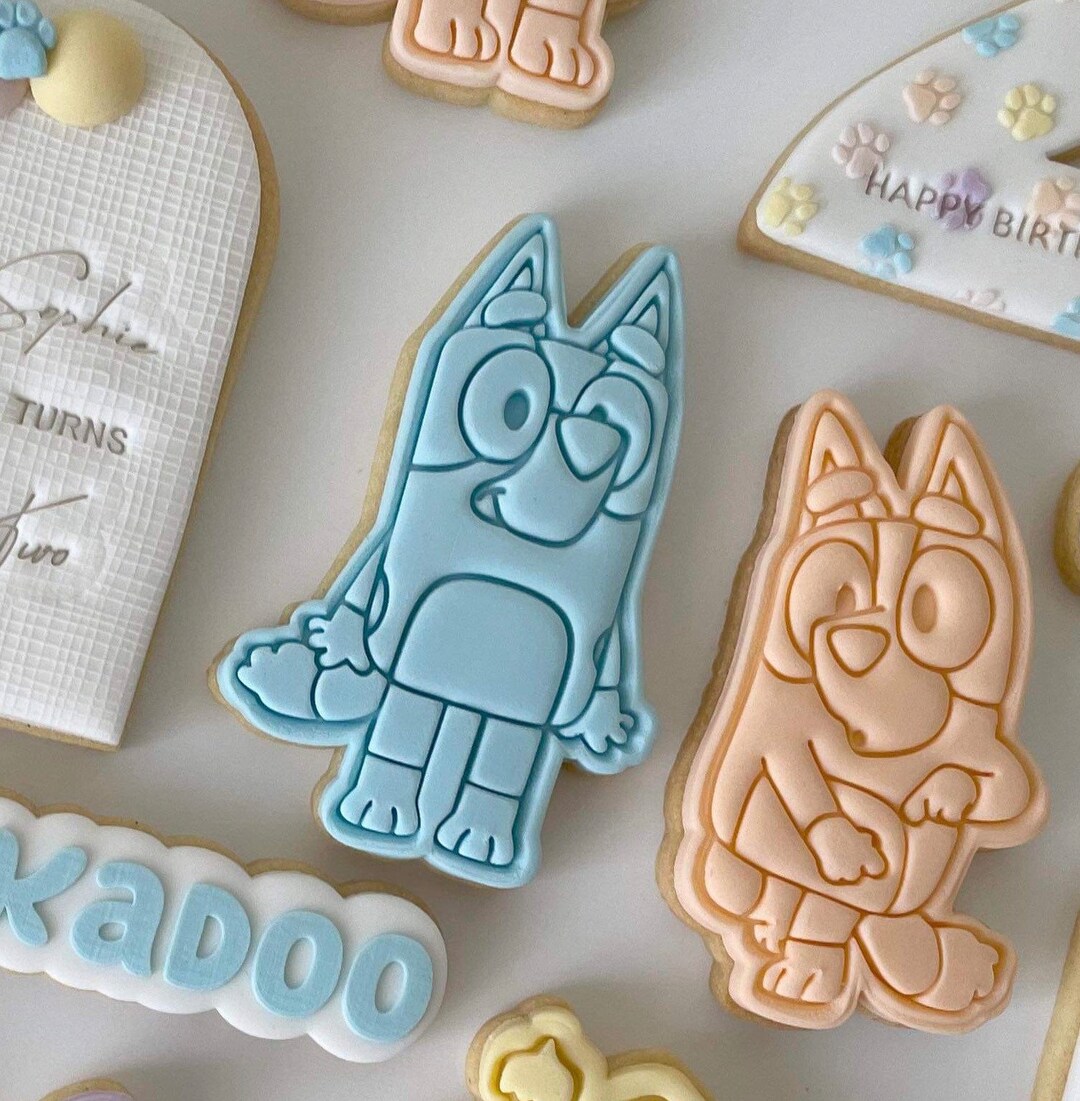 Bluey Cookie Cutter and Fondant Embosser Stamp Etsy Australia