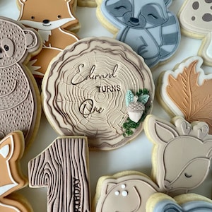 Wood Round Tree Slab Woodland Forest Cookie Cutter and Fondant Debosser