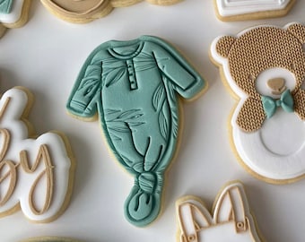 Knotted Swaddle/Sleeping Bag Baby Shower/Gender Reveal Cookie Cutter and Fondant Embosser Stamp