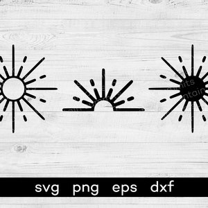 Sun svg, sunbeam sunburst sunset sun rays summer outdoors svg, cut file for Cricut, Sillouette, svg, png, eps, dxf *INSTANT DOWNLOAD*
