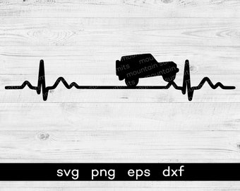 Offroad svg, heartbeat adventure travel outdoor ecg ekg pulse cut files for Cricut, Sillouette, svg, png, dxf, eps *INSTANT DOWNLOAD*