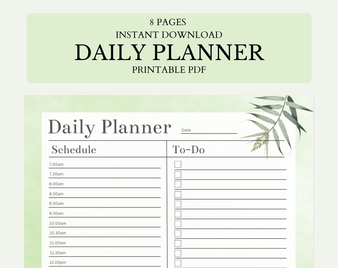 Daily planner weekday planner printable planner planner etsy