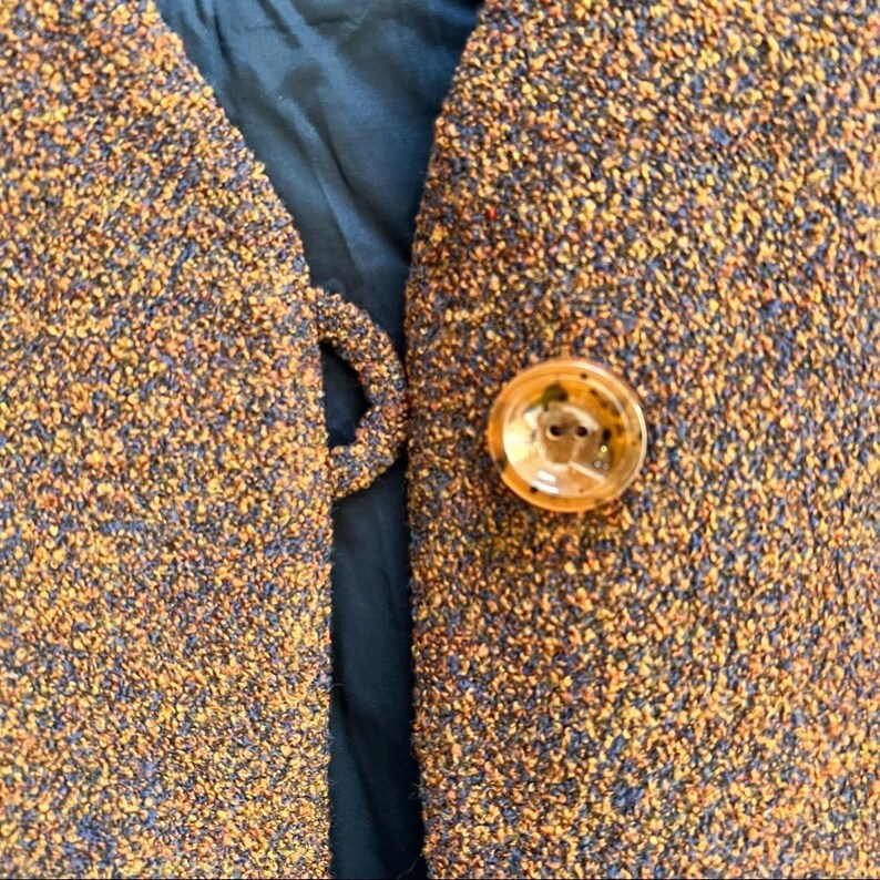 Vintage Austin Reed Red Orange Textured Weave Wool Blend Sweater Coat ...