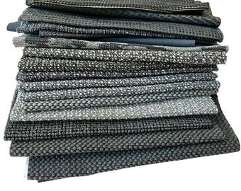 20 Designer Upholstery Fabric Remnants Gray | Quilting Squares Craft Textile
