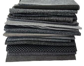 20 Designer Upholstery Fabric Remnants Gray | Quilting Squares Craft Textile