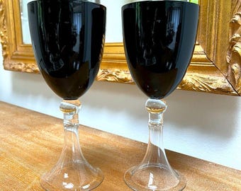 Vintage Wuthering Heights Vibe Black Goblets Wine Glass | Halloween | Hocus Pocus