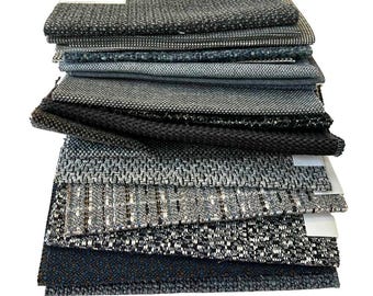 20 Designer Black and Grey Upholstery Fabric Swatches | Quilting Crafts Sewing