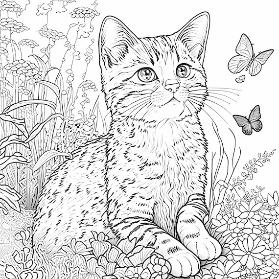 Animal Coloring Pages Adults Kids, Instant Download, Grayscale