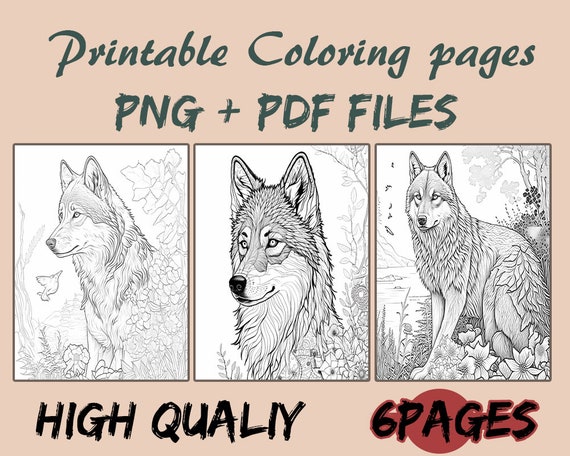 Wolf Coloring Book for Kids Ages 8-12: The Perfect Art Book For Kids with a  Girly Wolf Theme. The cover contains wolf coloring pages and fun paint   For Markers, Painting, and