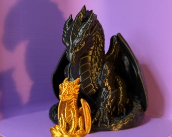 Tairn Black Dragon 3D Print – Fourth Wing Inspired Bookshelf Decor