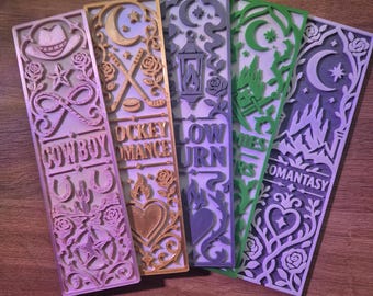 3D Printed Bookish Shelf Labels | Cowboy, Morally Grey, Romantasy Themes (IKEA BILLY Compatible)