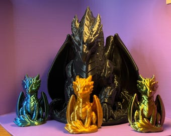 Mini Andarna - Fourth Wing Inspired Dragon, 3D Printed Bookshelf Figure