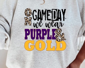 On Saturdays we wear purple and gold vinyl transfers, HTV Sports transfers, Ready to press vinyl transfer, shirt not included