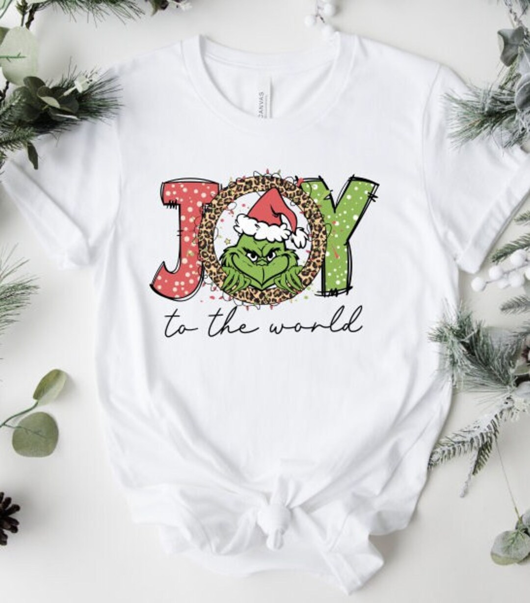 Grinch Joy to the World Vinyl Transfer Grinch HTV Grinch Etsy