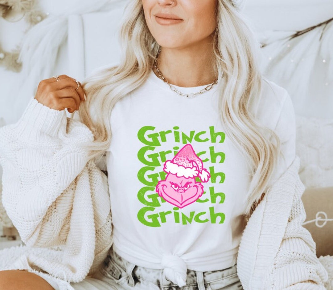 Pink and Green Grinch Christmas Transfer, HTV, Grinch Ready to Press