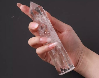 Big wand Natural Crystal Clear Quartz Transparency Quartz Point Healing Stone Hexagonal Prisms Obelisk Wand Stone Home Decor