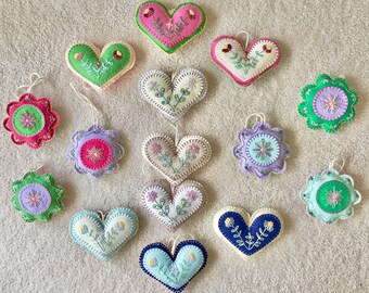 Embroidered Felt Ornaments