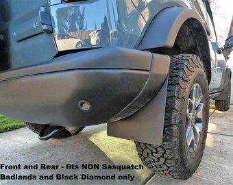 Bro Flaps: NON-Sasquatch Front and rear mudflaps / Splash Guards for Bronco, with or without factory rock sliders and factory sidesteps