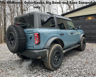 Bro-Flaps:  Sasquatch - Wildtrack, Big Bend, Outer Banks and Base models Mudflaps / Splash Guards for Bronco with or without sliders / steps