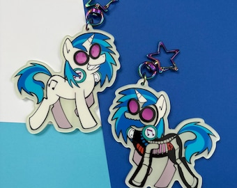 Vinyl Scratch Glow in the Dark Keychain!! 3 Inches