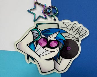 Vinyl Scratch SCRATCH IT Glow in the Dark Keychain!! 3 Inches