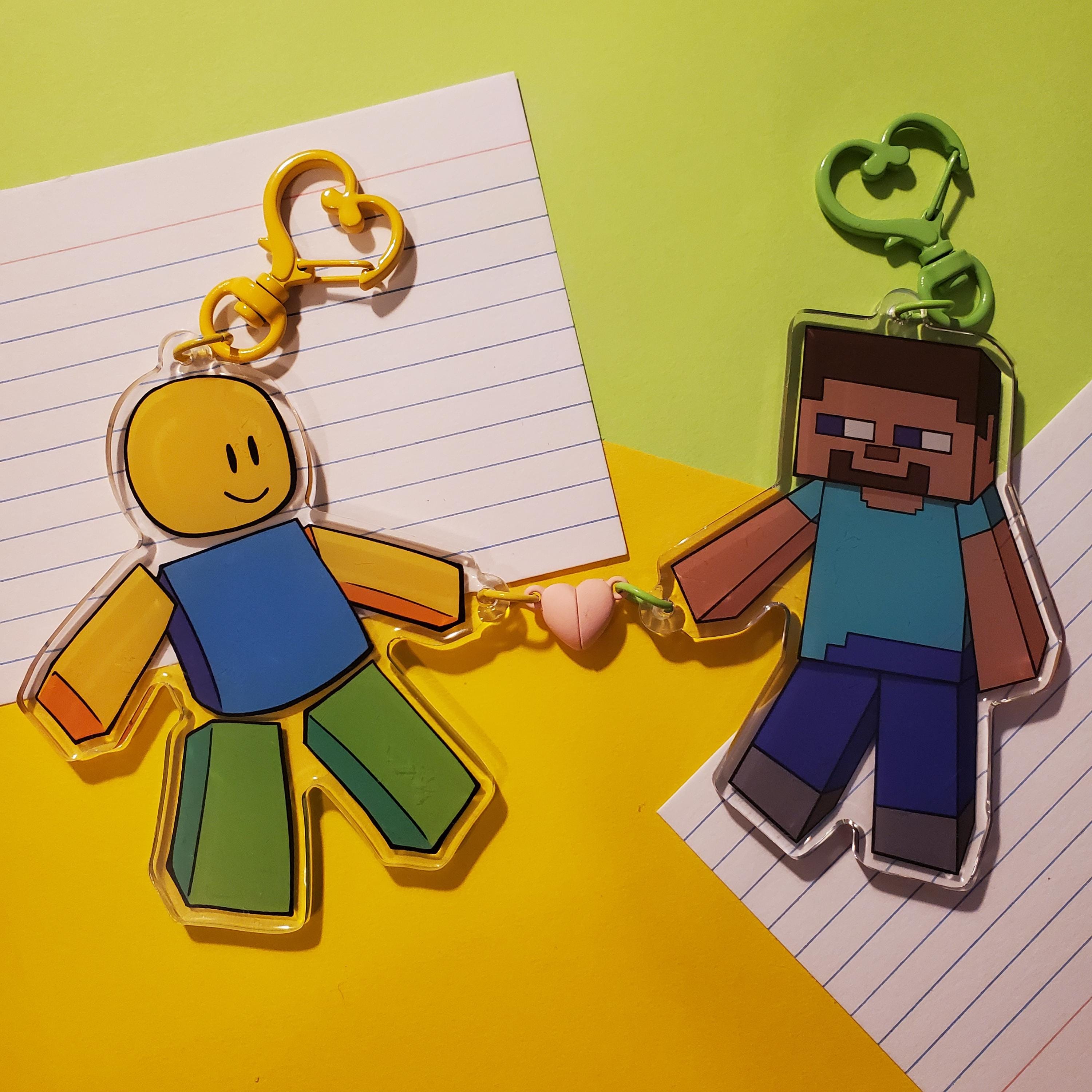 Steve X Noob 3.5 Inch Heart Clutch Keychains! - Etsy