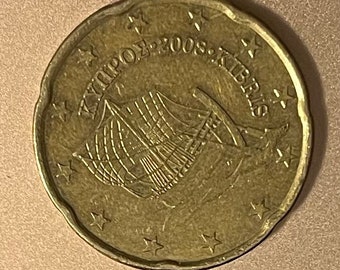 Seltene Zypern-20-Cent-Münze aus dem Jahr 2008