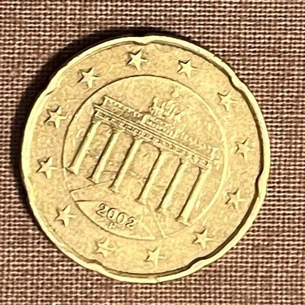 Rare Coin, 20 Cent  euro Coin 2002 F Germany, 2002 Germany, F German Coin 2002, 20 Cent Euro Coin, Collectible Gift