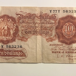 Antique UK ,England (Britanina)10 shillings 1928 Mahon series y77y