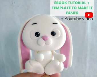 Fondant Bunny tutorial + template Rabbit/ Tutorial conejo de fondant + plantilla conejito