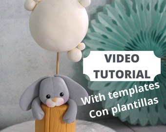 Fondant Balloon Cake Topper Video tutorial with templates - Fondant balloon topper step by step tutorial with printable templates and videos