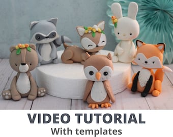 Fondant Waldtiere Video Tutorial mit druckbaren Vorlagen