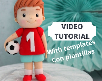 Fondant soccer boy cake topper video tutorial with templates - Fondant soccer boy cake topper tutorial with printable templates