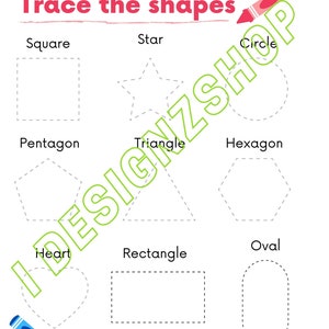Simple shapes tracing template