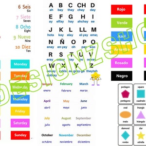 Plantilla de aprendizaje de inglés/español