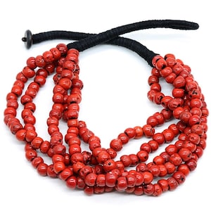 Berber necklace with red coral beads