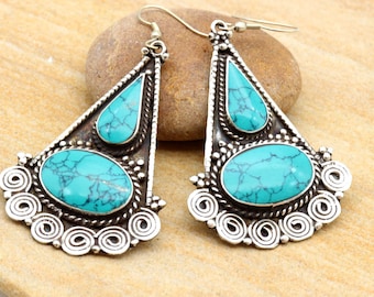 Orecchini Pendenti Luna Mezzaluna In Lega - Stile Boho Celtico Vintage, Gioielli Donne E Ragazze, Argento - 2