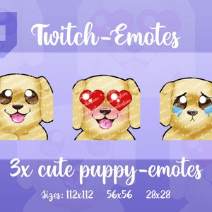 3x CUTE PUPPY Emotes / Labrador / Dog // Twitch / Animal